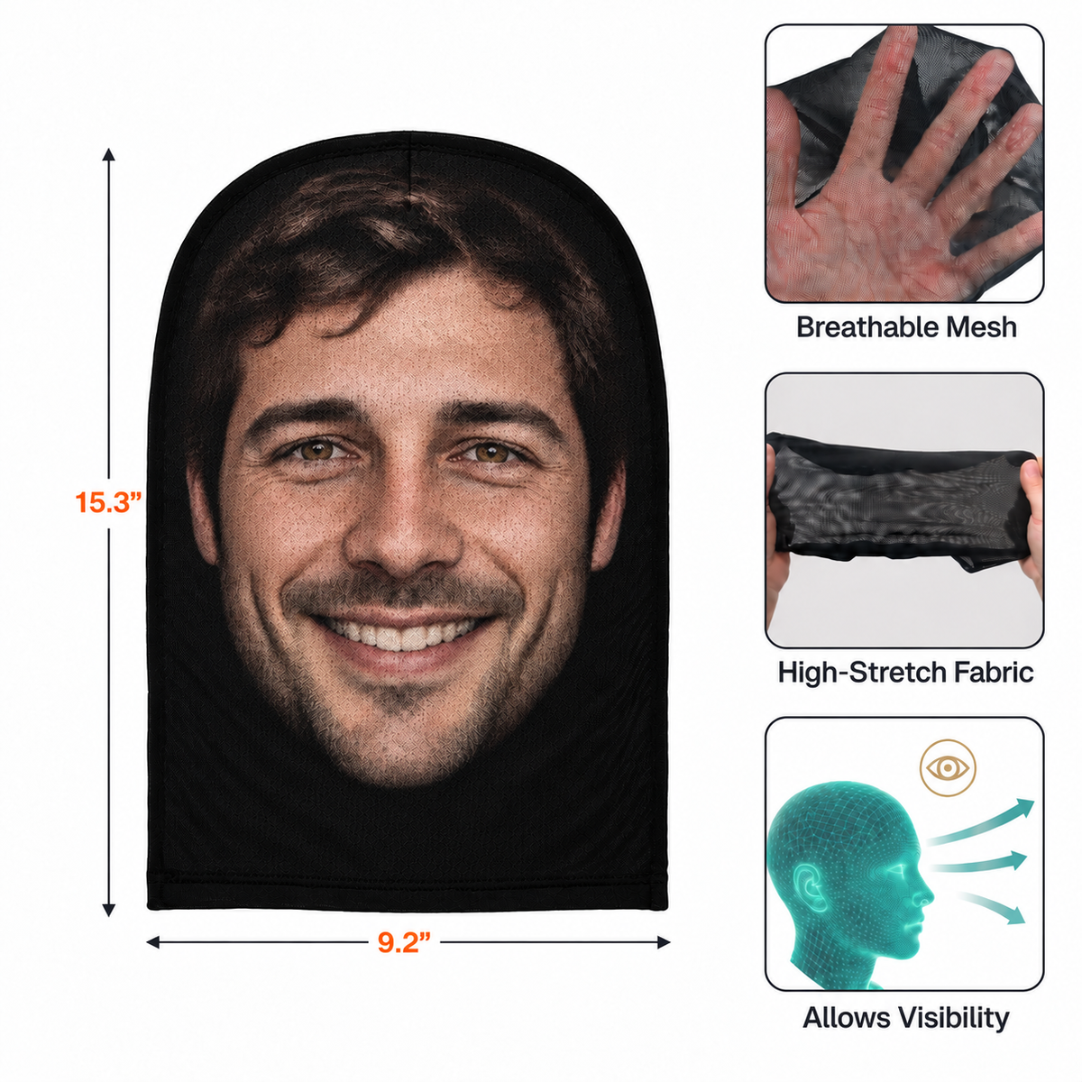 Halloween Custom Face Funny Costume Headwear - Personalized Balaclava Mask