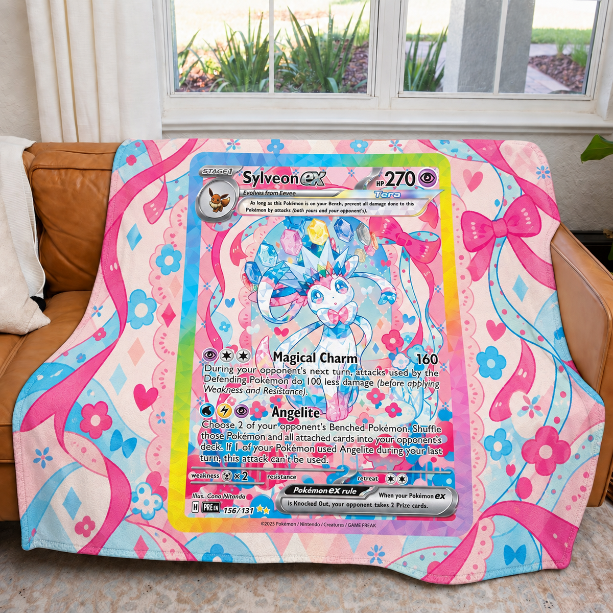 Sylveon Vmax PKM Extended Artwork Pokemon Fleece Blanket