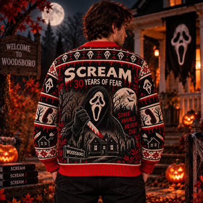 Halloween Scream 30th Anniversary Ugly Cardigan
