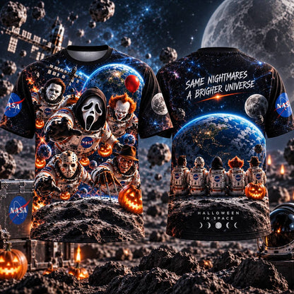 Halloween Horror Movie Characters Out Space AOP T-Shirt Sweatshirt Hoodie