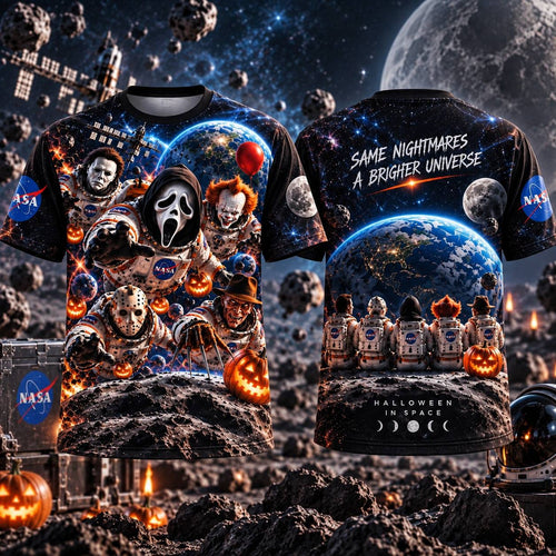 Halloween Horror Movie Characters Out Space AOP T-Shirt Sweatshirt Hoodie