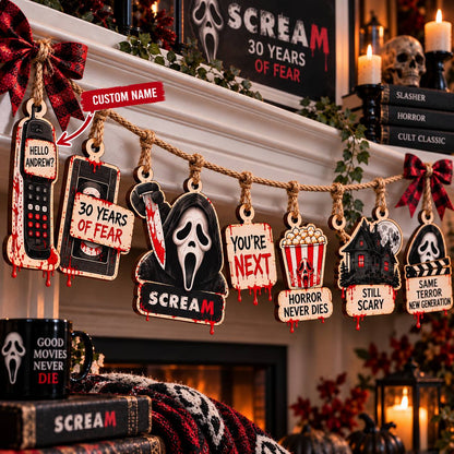 Halloween Scream 30th Anniversary Wooden Garland