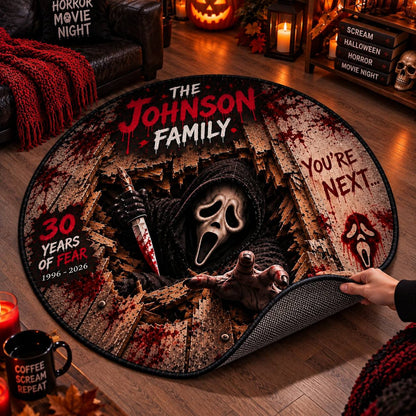 Halloween Scream Custom Family Name Floor Mat