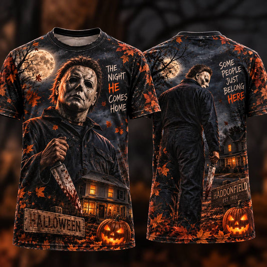 Halloween Michael Myers AOP T-Shirt Sweatshirt Hoodie