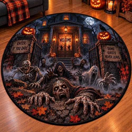 Halloween Haunted House 3D Illusion Custom Floor Mat