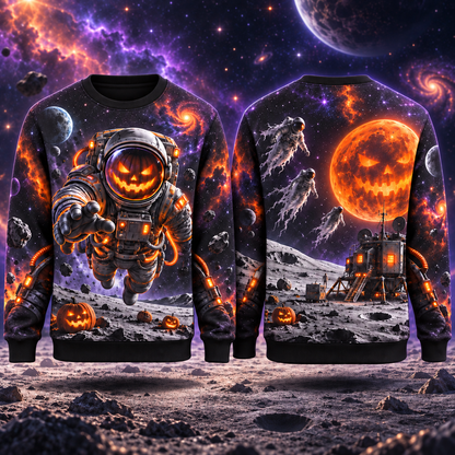 Halloween Out Space AOP T-Shirt Sweatshirt Hoodie