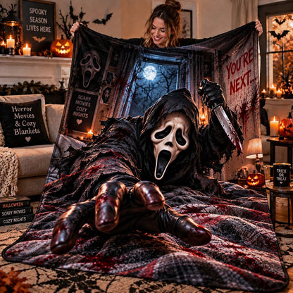 Halloween Scream Ghost Face Custom Fleece Blanket