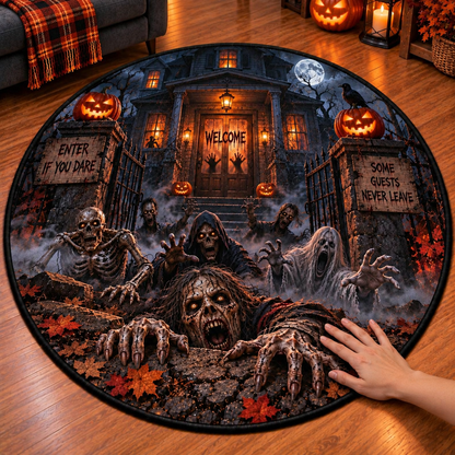 Halloween Haunted House 3D Illusion Custom Floor Mat