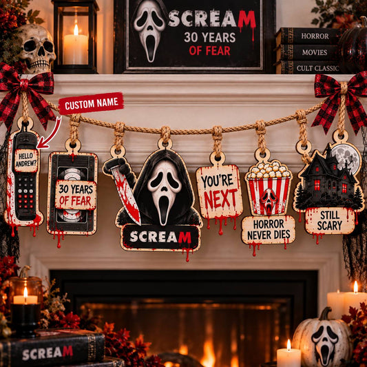 Halloween Scream 30th Anniversary Wooden Garland