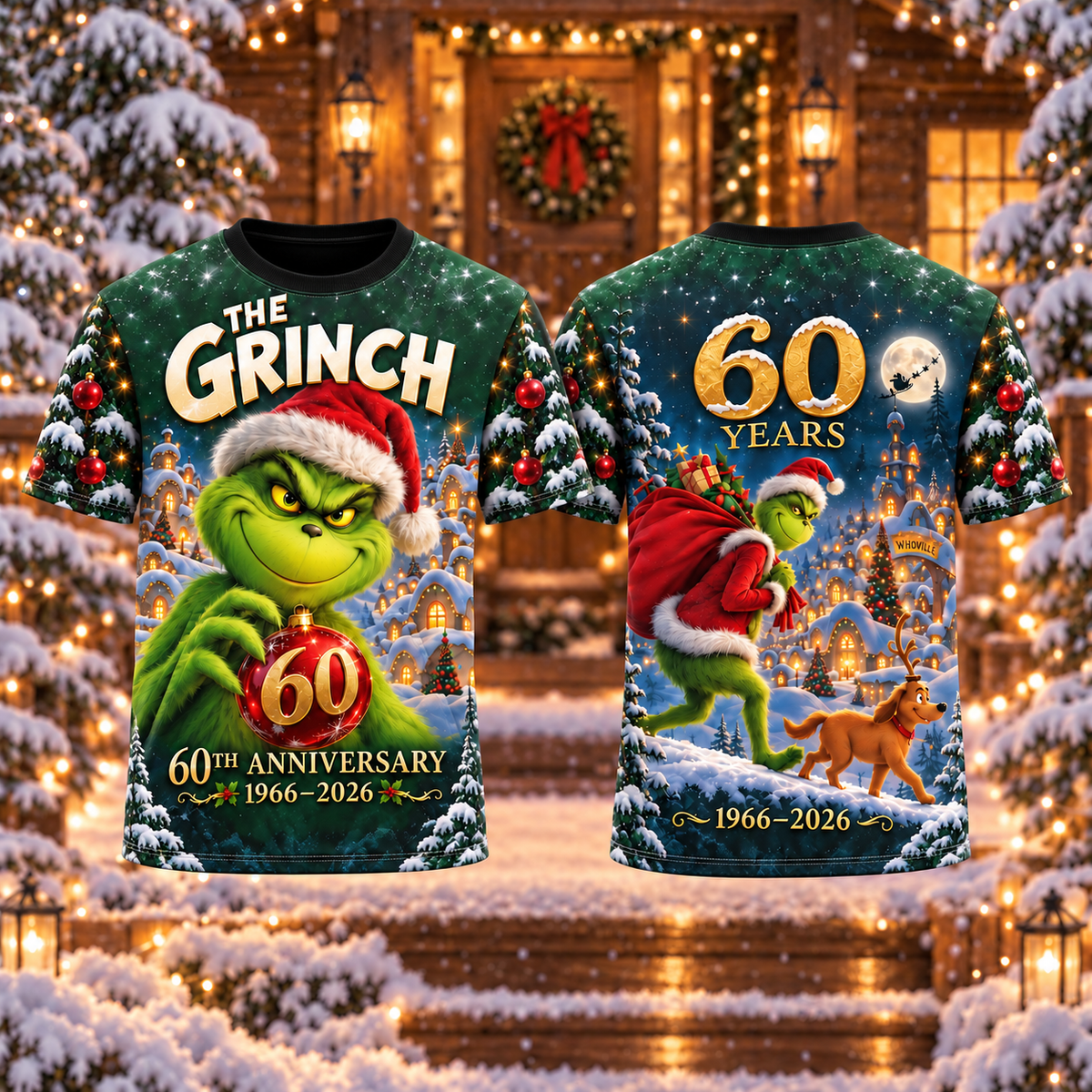 Christmas 60th Anniversary AOP T-Shirt Sweatshirt Hoodie