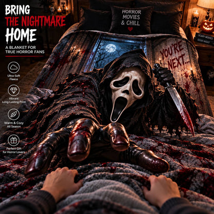 Halloween Scream Ghost Face Custom Fleece Blanket