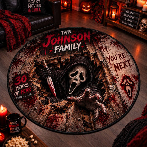 Halloween Scream Custom Family Name Floor Mat