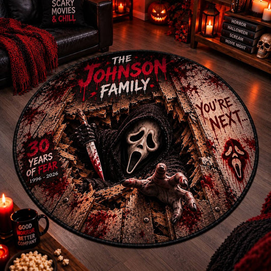 Halloween Scream Custom Family Name Floor Mat