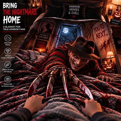 Halloween Freddy Custom Fleece Blanket