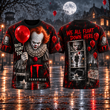 Halloween Pennywise AOP T-Shirt Sweatshirt Hoodie