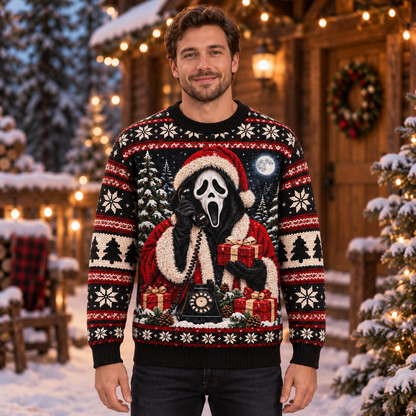 Scream 30th Anniversary Knit-Effect Ugly Christmas Sweatshirt