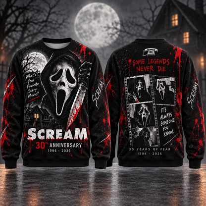 Scream 30th Anniversary AOP T-Shirt Sweatshirt Hoodie