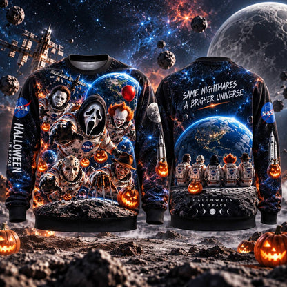 Halloween Horror Movie Characters Out Space AOP T-Shirt Sweatshirt Hoodie