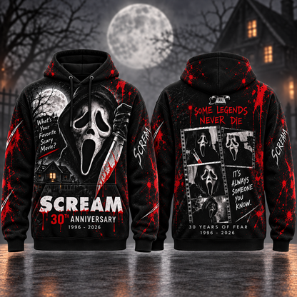 Scream 30th Anniversary AOP T-Shirt Sweatshirt Hoodie