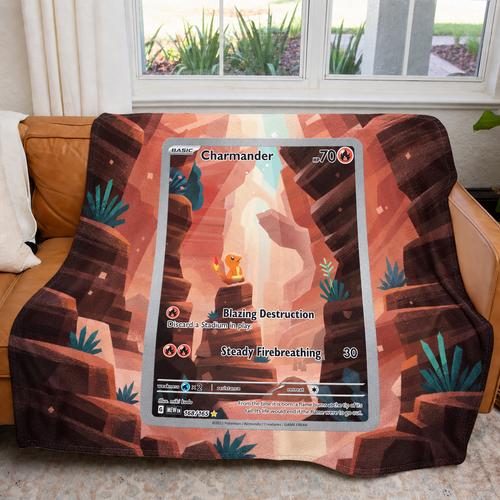 Charmander Vmax PKM Extended Artwork Pokemon Fleece Blanket