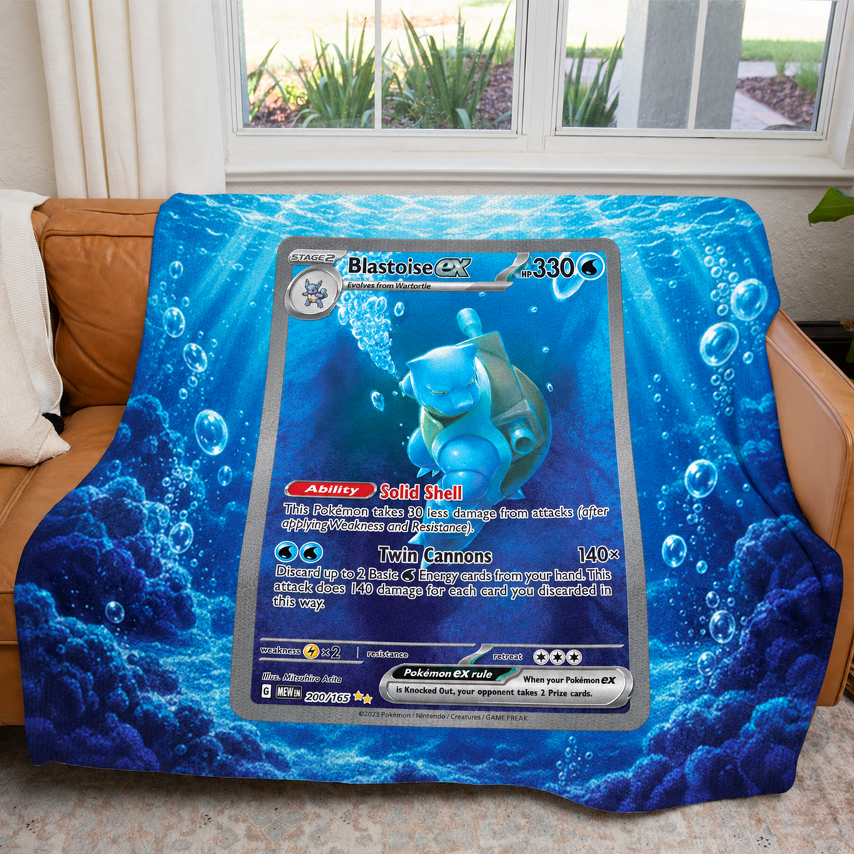 Blastoise Vmax PKM Extended Artwork Pokemon Fleece Blanke