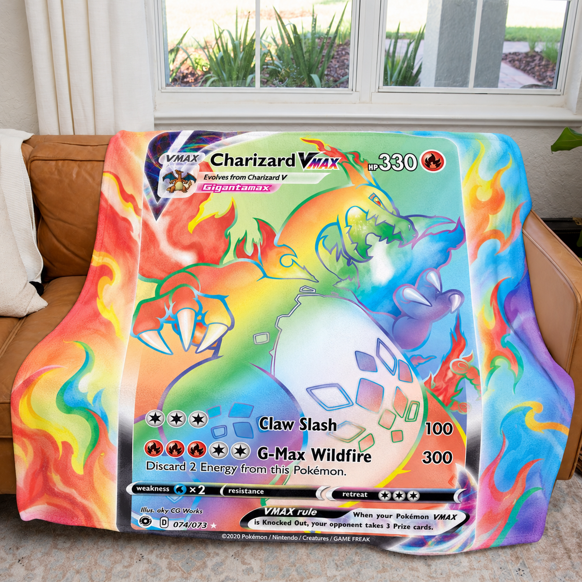 Charizard Vmax PKM Extended Artwork Pokemon Fleece Blanket