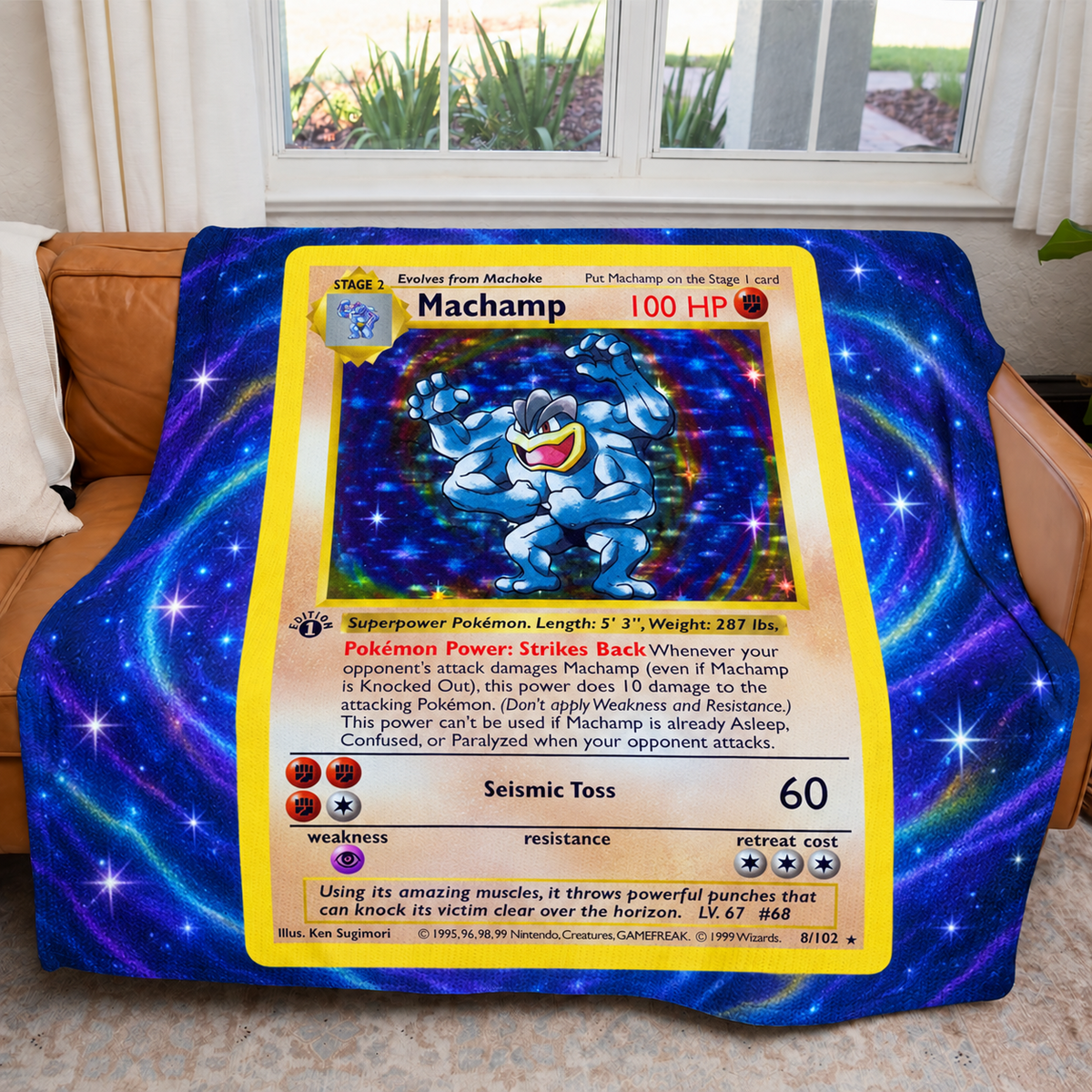 Machamp Vmax PKM Extended Artwork Pokemon Fleece Blanket