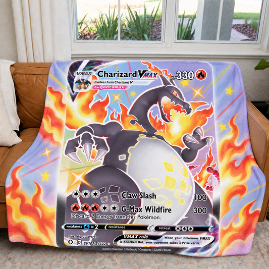 Charizard Vmax PKM Extended Artwork Pokemon Fleece Blanket