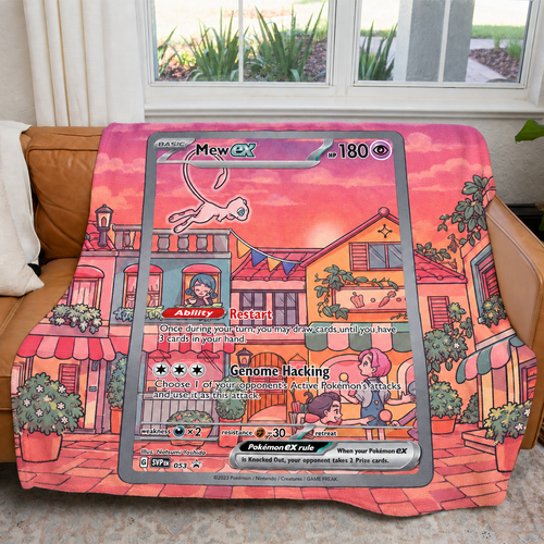 Mew Vmax PKM Extended Artwork Pokemon Fleece Blanket