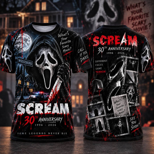 Scream 30th Anniversary AOP T-Shirt Sweatshirt Hoodie