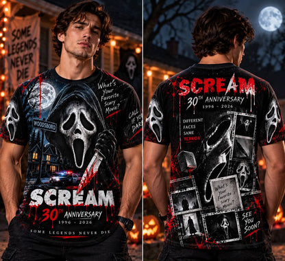 Scream 30th Anniversary AOP T-Shirt Sweatshirt Hoodie