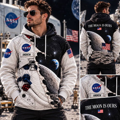 Personalized Your Name The Moon Is Ours AOP T-Shirt Sweatshirt Hoodie