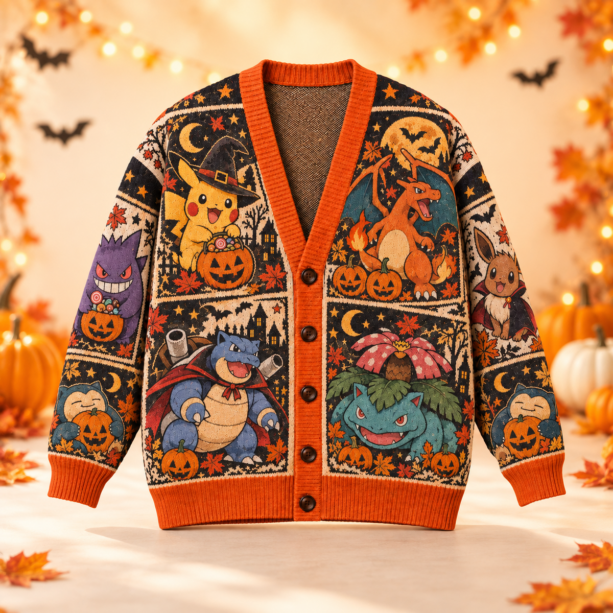 Halloween PKM Spooky Season Ugly Cardigan