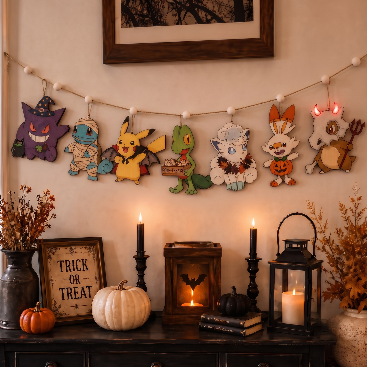 Halloween Personalized PKM Wooden Garland